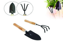 Load image into Gallery viewer, Your Brand Gardening Tools - Falcon Gloves, Flower Cutter/Scissor & Garden Tool Wooden Handle (3pcs-Hand Cultivator, Small Trowel, Garden Fork)