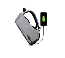 Load image into Gallery viewer, 1208 Smart Grey Laptop Backpack with USB Plug Charging Port