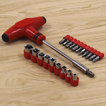 Load image into Gallery viewer, 451 -24pcs T shape screwdriver set Batch Head Ratchet Pawl Socket Spanner hand tools