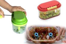 Load image into Gallery viewer, 071 Plastic Vegetable Chopper Set (3 Pcs, Orange)