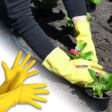 Load image into Gallery viewer, Your Brand Gardening Tools - Reusable Rubber Gloves, Pruners Scissor(Flower Cutter) & Garden Tool Wooden Handle (3pcs-Hand Cultivator, Small Trowel, Garden Fork)