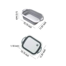 Load image into Gallery viewer, 098 Foldable Chopping Board, Dish Rack, Washing Bowl &amp; Draining Basket, 3in1 Multi-Function
